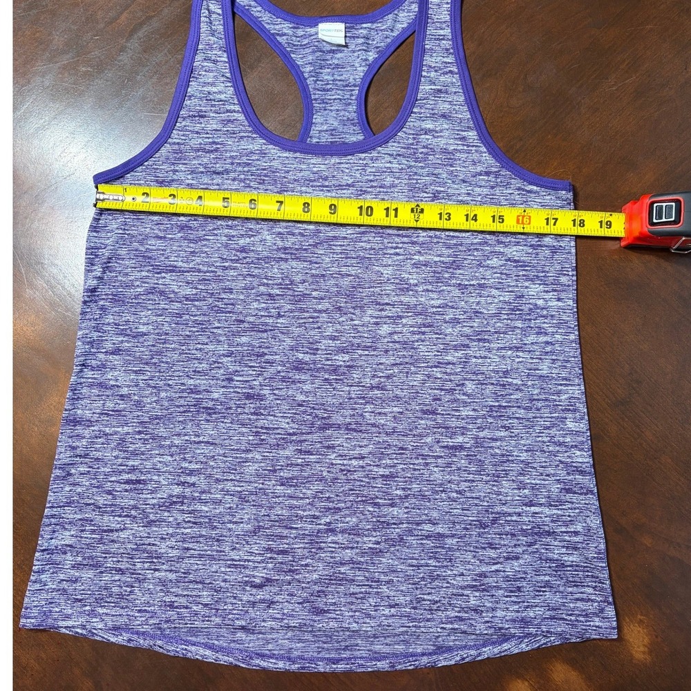 Sport-Tek PosiCharge Purple Heather Racerback Tank Top Womens L LST390 - Picture 4 of 5